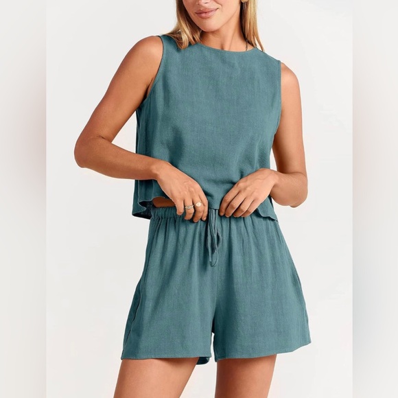 Cotton Green Two Tone Textured Tee and Shorts Set main image 0